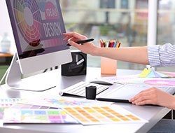 graphic designer at computer