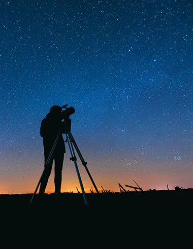 Stargazing at night