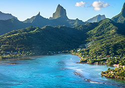 Moorea island viewed from the ocean