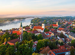 Aerial view of Szentendre and the Danube river
