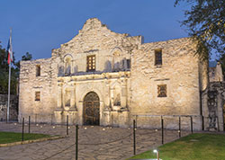 The Alamo at night