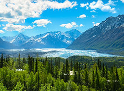 Alaska Mountains and lake