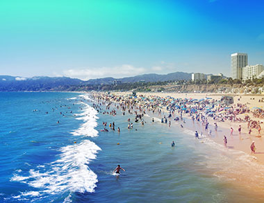 Santa Monica beach and pacific ocaan