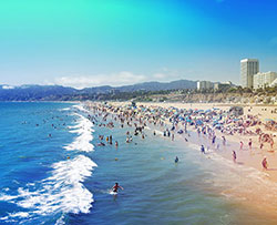 Santa Monica Beach, on the California coast