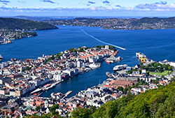 Aerial view of Bergen