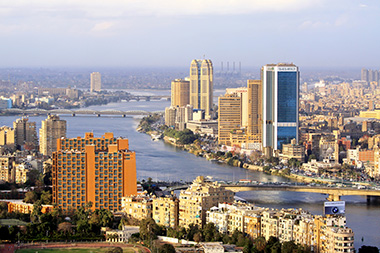 Cairo skyline and Nile River