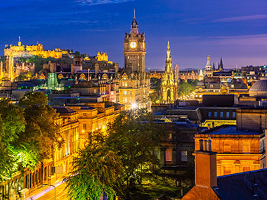 Edinburgh, Scotland at night