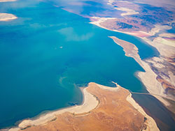 Aerial view of the Great Salt Lake in Utah