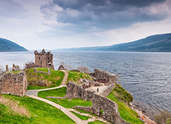 Loch Ness lake and castle