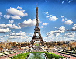 Eiffel tower and view of Paris