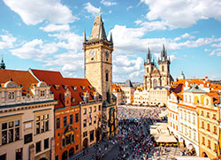 Prague architecture and plaza
