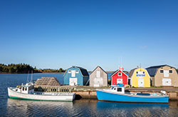 Lobster barns and boats of Prince Edward Island