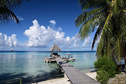 Hut over water in Rangiroa