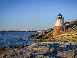 Rhode Island coast and lighthouse