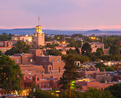 View of Sante Fe at dusk