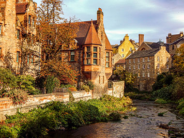 Stone houses in Edinburg, Scotland