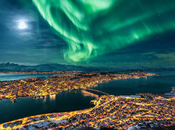 Northern lights over Tromso, Norway