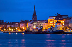 Waterford waterfront at dusk